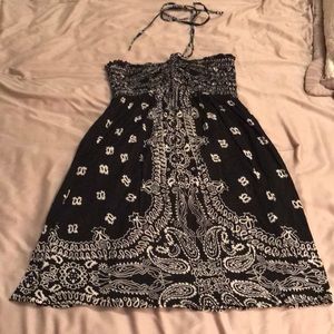 Black and white bandanna top